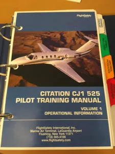 Cessna Citation CJ1,  525 Pilot Training Manual, Vol. 1 Operational Information